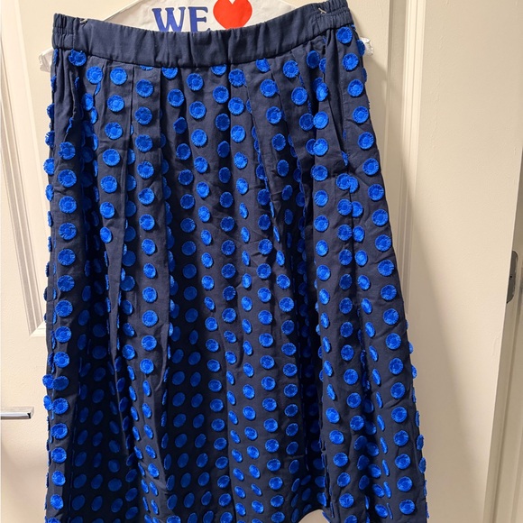 JCrew Polka Dot Blue Midi Skirt - Picture 3 of 5